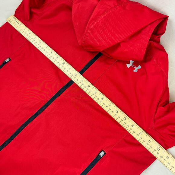 Under Armour Run All Season Gear Full-Zip Hooded Red Jacket - Mens Large Fitted - Picture 7 of 12